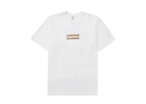 supreme burberry box logo white|supreme burberry box t shirt.